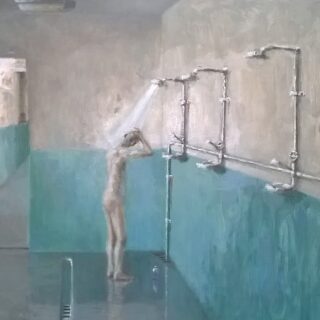 figure showering in communal showers