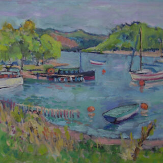 loch scene of a bay with boats in