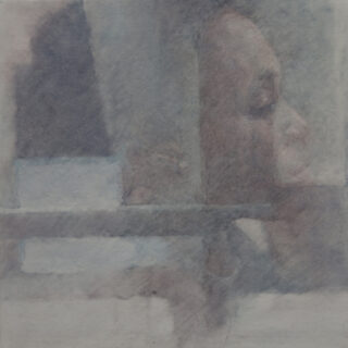 portrait of a woman in a window