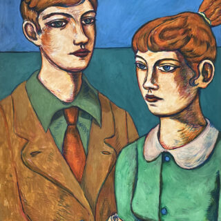 portrait of two figures