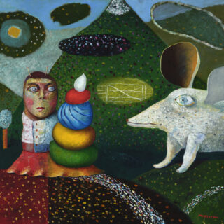a mouse and a snail