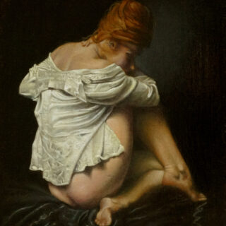 woman in a white shirt