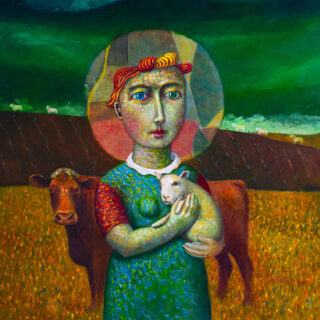 woman with cow