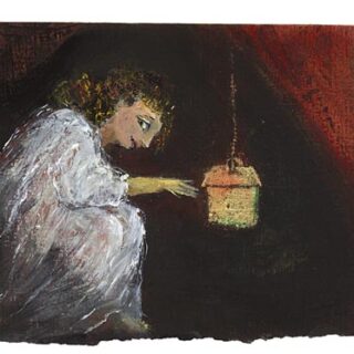figure with a lamp